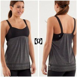 🍋Lululemon ‘Run Back On Track' Yoga Tank w/ Drawstring Layered Hem Size4